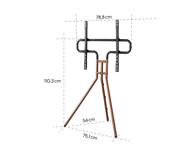 Hama Stojak do TV typu sztaluga wygląd drewna VESA 600x400 75" - 1516985 - zdjęcie 3